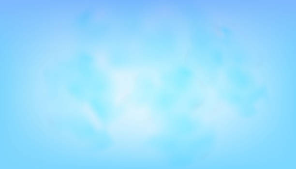 Watercolor blue sky background with transparent white clouds,gradient and blur.Blue and white gradient background.Abstract blue sky or water,winter template with soft texture.Pastel vector illustration