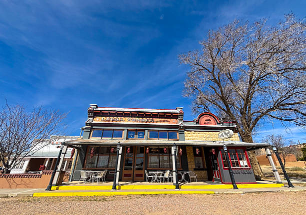 Lamy, NM - March 1, 2026: The historic 19th-century Legal Tender Saloon in the tiny village of Lamy, about 25 miles south of Santa Fe. Built in 1881, it was originally a general store. It’s across the street from the Lamy Amtrak rail station.