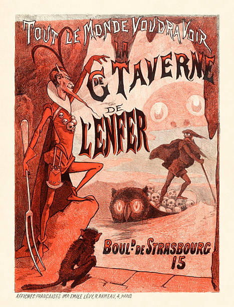 Color lithographic poster produced in 1876 for La Grande Taverne de l'Enfer (The Great Tavern of Hell) in Paris, an infernal-themed cabaret now defunct.