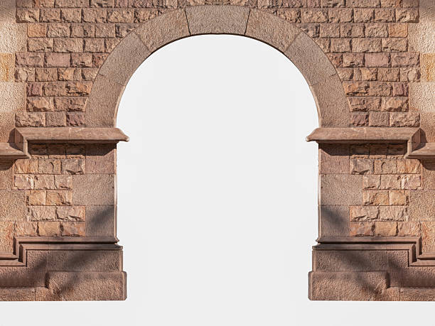 Elements of architectural decorations of buildings, arches and columns, door and window openings. On the streets in Catalonia, public places.