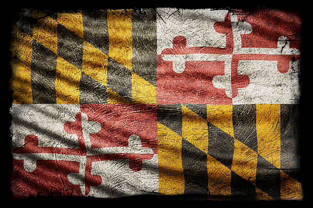 Maryland Flag, Grunge Texture Background