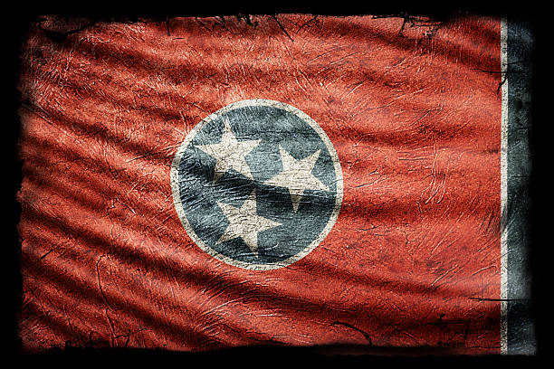 Tennessee Flag, Grunge Texture Background