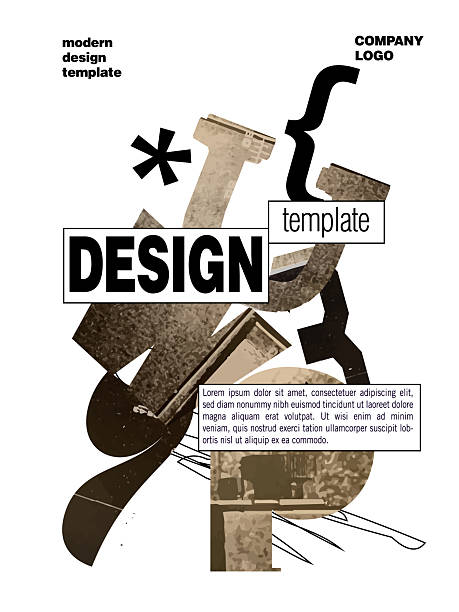 Vector illustration of a Creative collage style cover design templates zine Style in textured letters and analog vintage pmt camera background. Download features vector EPS and high resolution jpg download.