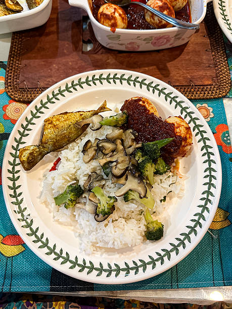 Rice Meal With Fish And Spicy Eggs