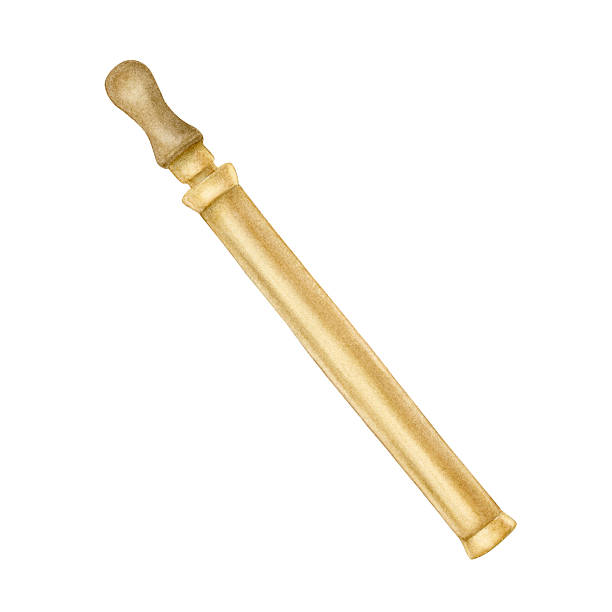 Vintage Garden Syringe Watercolor Tool Illustration.