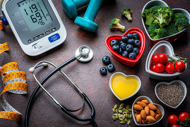 Heart healthy diet concept. Food recommended for a strong cardivascular system