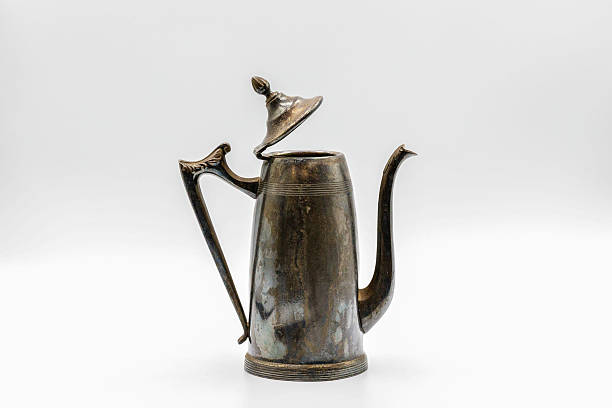 Old World Victorian Style coffee pot with hinged lid, gooseneck spout and handle