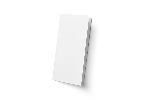 blank folded business flyer with shadow isolated on white