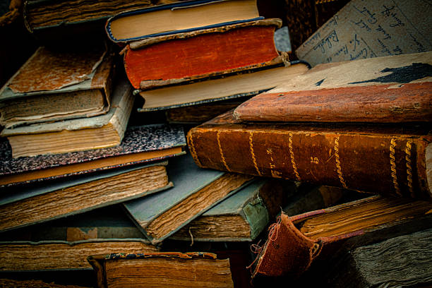 a pile of old used books