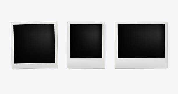 Photo frames collection. Tree empty white photo frame mockups 3D vector illustration. Empty white photo frame, polaroid Photo frames collection. Tree empty white photo frame mockups 3D vector illustration. Empty white photo frame, set realistic photo card frame mockup with different shadows. perfect for SMM marketing instant print transfer stock illustrations