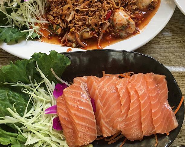 salmon and spicy oyster