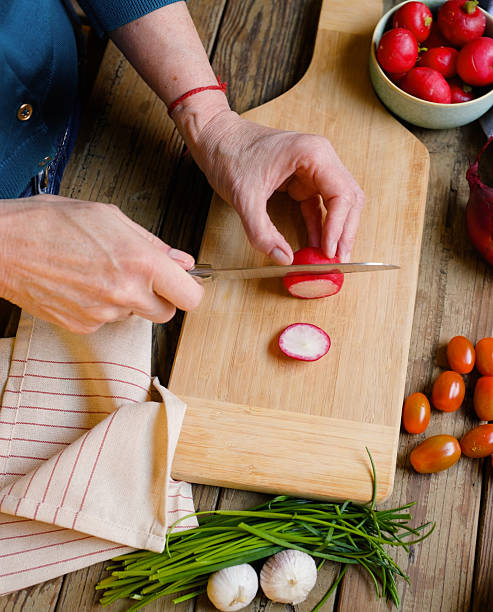 Preparing Fresh Radish for Healthy Sustainable Cooking at Home