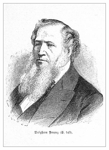 A portrait of Brigham Young, depicted in a 19th-century engraving. Young was an important figure in the history of the Latter Day Saint movement.