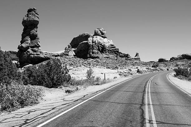 Arches National Park in Utah, USA. Famous Arches scenic drive road.