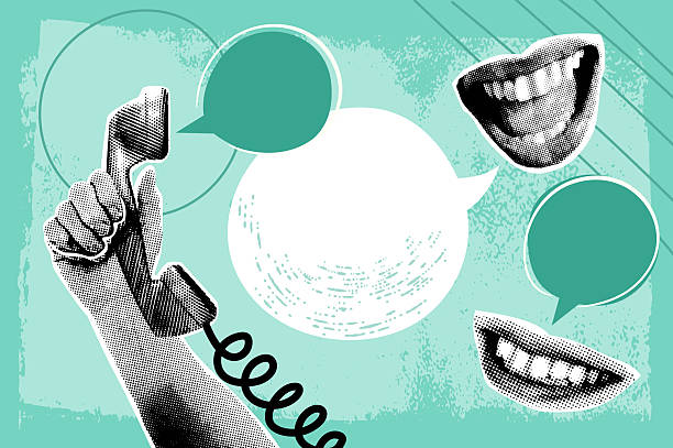Fun Collage Communication Concept In Bright Colors With Lots Of elements. Release the clipping mask to use and of these elements.