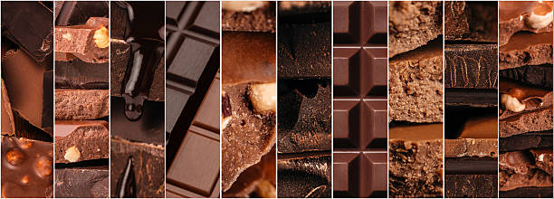 Assorted Chocolate Textures Collage Background