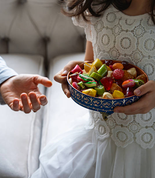 Ramadan Background, Ramadan Eid Candy and Chocolate in the Traditional Ottoman Cuisine Desserts Photo, Eid Celebration Among Family Photo, Üsküdar Istanbul, Turkiye (Turkey)