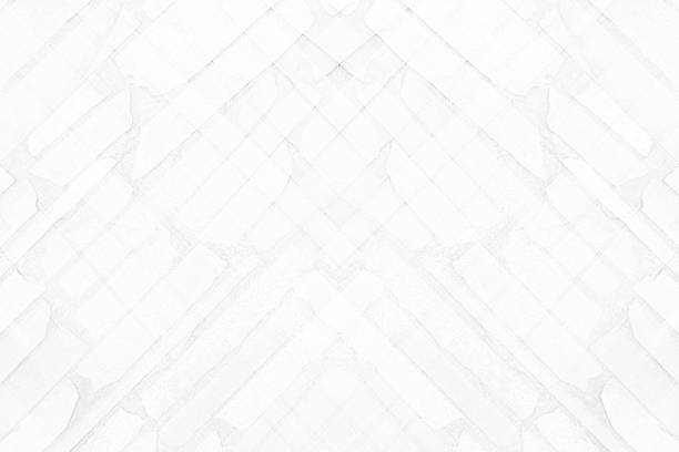 Symmetrical Grunge textured abstract checked pattern light gray white grayscale vector background like messy broken cracked tiles, tiled flooring or wall backdrop with cracks, like cobbled pavement, roof tiles, tiled floor with mosaic design.
