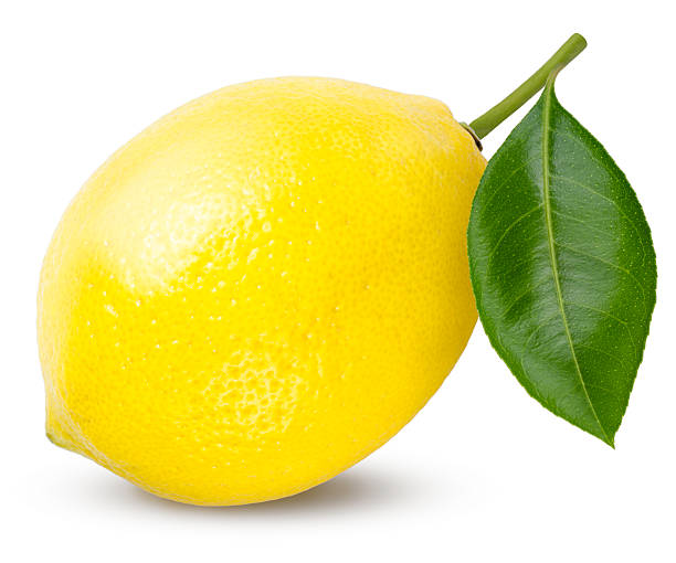 Fresh lemons and slice isolated on white background, Lemon Fruit with leaf on a white background, With clipping path