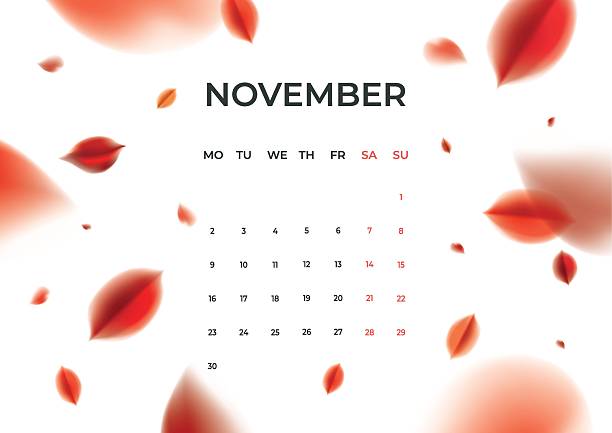 Monthly wall calendar with nature elements. November 2026 minimal calendar template, week starts Monday.