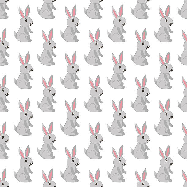 Seamless pattern Vector illustration perfect for wrapping paper Seamless Easter pattern with cute bunnies. Vector illustration perfect for designs bunny girl drawing stock illustrations