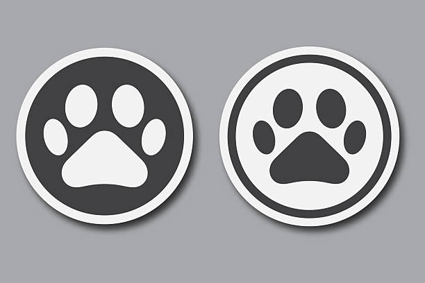 paw print sticker icon set for design template
