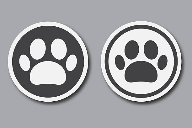 paw print sticker icon set for design template