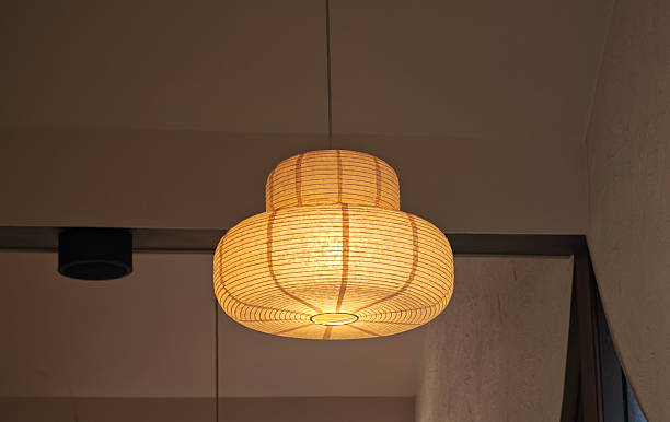 Modern lamps in a cafe.