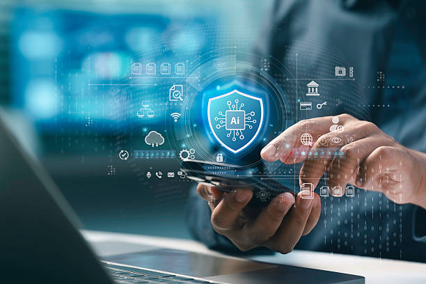 Cybersecurity and data protection concept. Businessman using AI technology for Cyber security and privacy management on internet network security and cloud computing. Secure Information Management Cybersecurity and data protection concept. Businessman using AI technology for Cyber security and privacy management on internet network security and cloud computing. Secure Information Management Information Security Services stock pictures, royalty-free photos & images