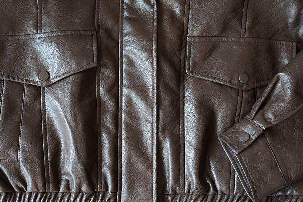 Brown Leather Jacket Front View With Pockets