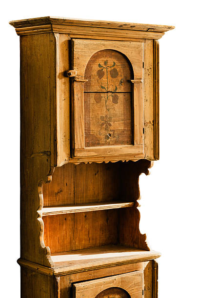 old brown wooden cabinet isolated