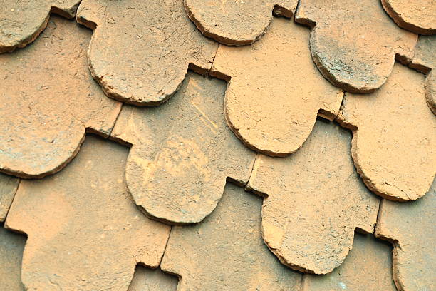 Old building roof tiles