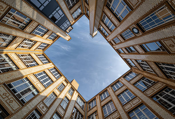 Germany, Berlin, Kreuzberg, March 10, 2026 - Courtyard of an old Berlin factory building