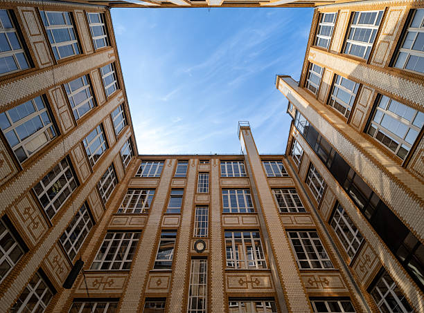 Germany, Berlin, Kreuzberg, March 10, 2026 - Courtyard of an old Berlin factory building