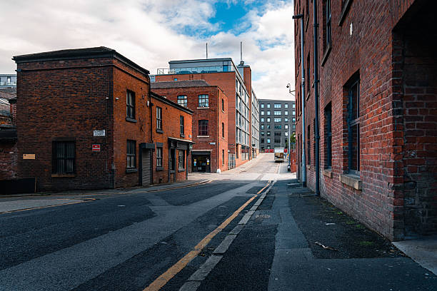 Facade of an abandoned building in the Manchester, UK