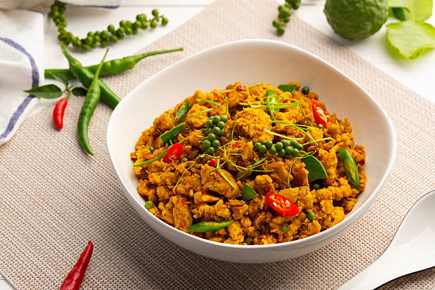 Stir Fried pork with Yellow Curry Paste.