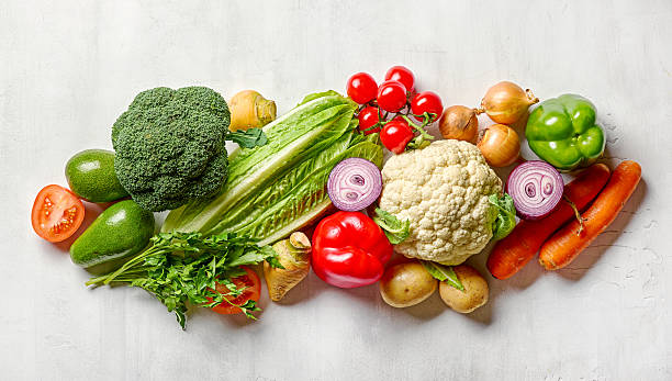 various fresh raw vegetables