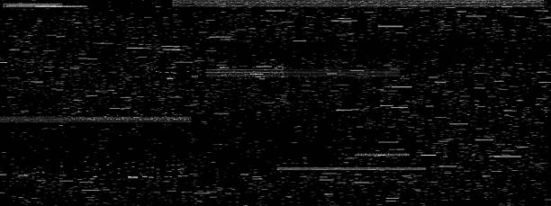 Glitch noise texture. Tv filter effect for screen. Static cctv retro film overlay. 80s video signal with error pattern. Pixel interference and scratch horizontal frame for game. Vcr broken graphic