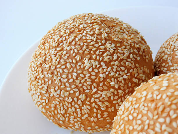 Sesame Hamburger Bun Close Up