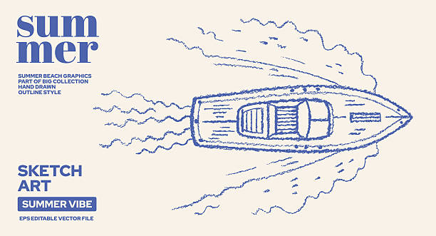 Boat top view. Sea ship or yacht with water waves pattern. Cruise yacht aerial vector. Ocean sailboat with speed lines. Sail boat rowing above sea wave icon. Top view of deck, water. Ocean or lake bg
