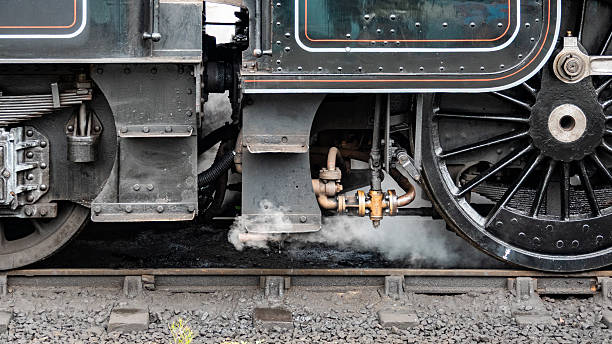 Steam Escaping From Valve under Old Steam locomotive