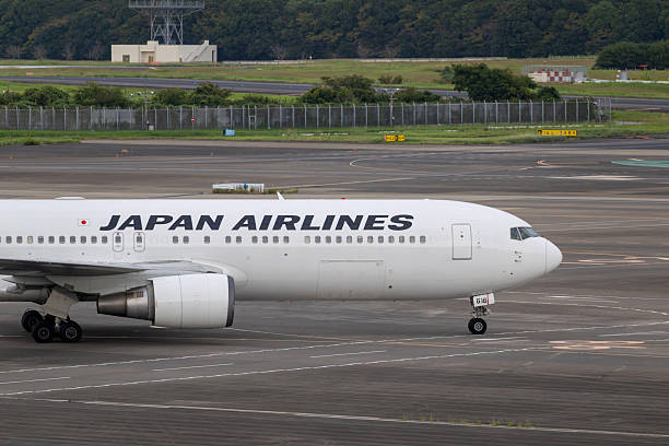 Narita, Japan - September 29, 2025 : Japan Airlines Boeing 767-300 at Narita International Airport in Japan.