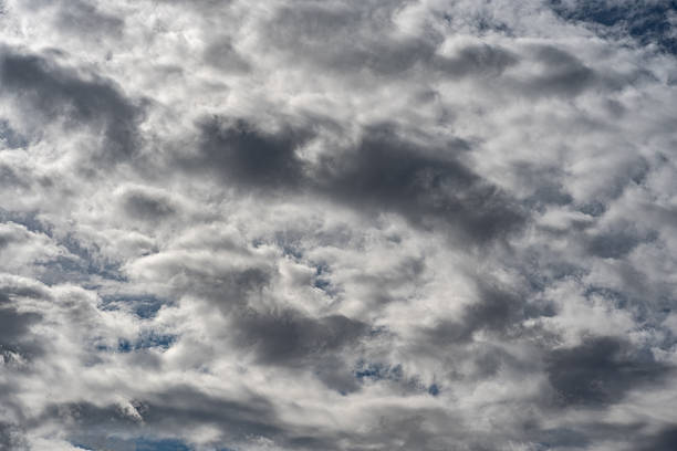 Clouds in the sky. The wonderful spectacle of a sky full of clouds. Depth and three-dimensionality of a cloudy sky.