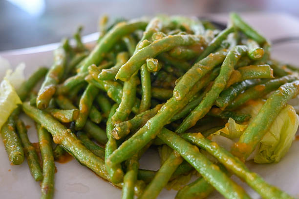 Vegetarian dish asparagus beans