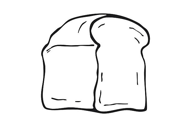 Loaf of sliced bread drawn in outline style