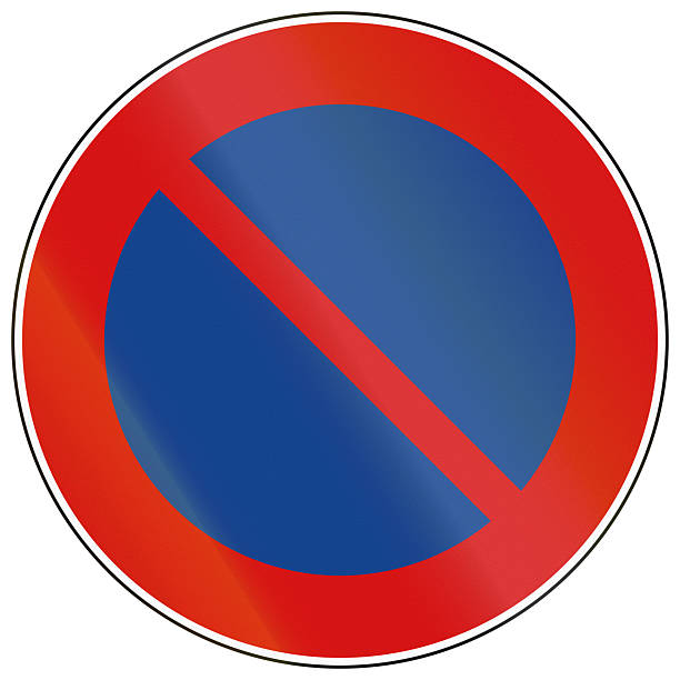 Historic Italian road sign from 1959 - No parking.