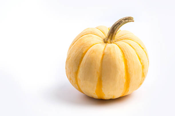Small Yellow Pumpkin on White Background