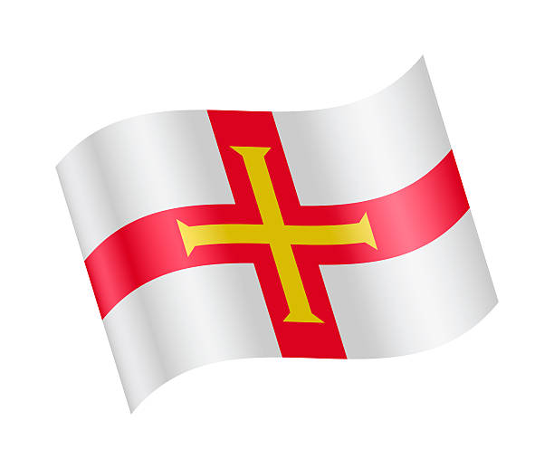 Realistic vector illustration of the national flag of Guernsey waving in the wind. High-quality design suitable for news, international politics, geography, diplomacy, global business, education and cultural concepts