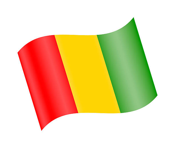 Realistic vector illustration of the national flag of Guinea waving in the wind. High-quality design suitable for news, international politics, geography, diplomacy, global business, education and cultural concepts