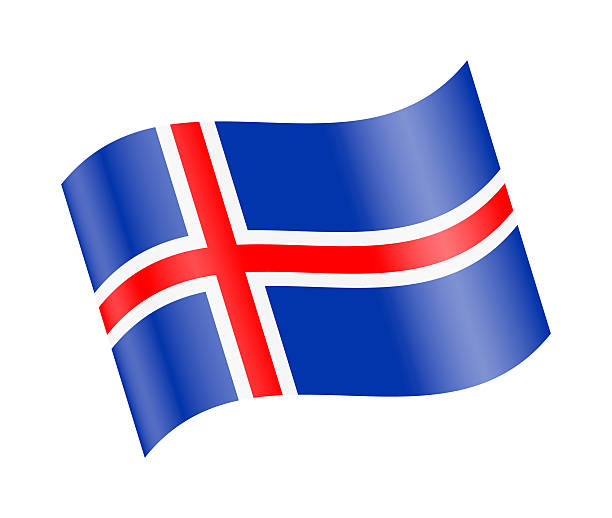 Realistic vector illustration of the national flag of Iceland waving in the wind. High-quality design suitable for news, international politics, geography, diplomacy, global business, education and cultural concepts